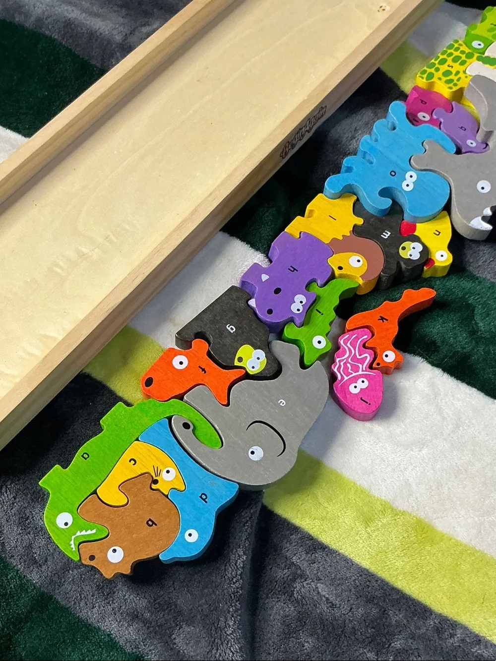 Multicolor Wooden Animal Stacking Puzzle - Kids Learning Toy